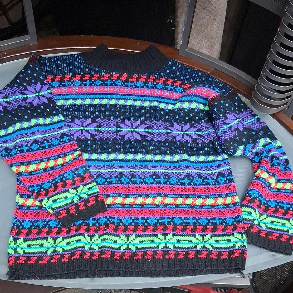 Vintage Aderro Colorful Patterned Men's Sweater